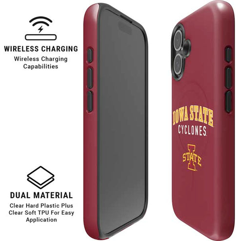 Iowa State University Collegiate Text iPhone 16 Magsafe Impact Case